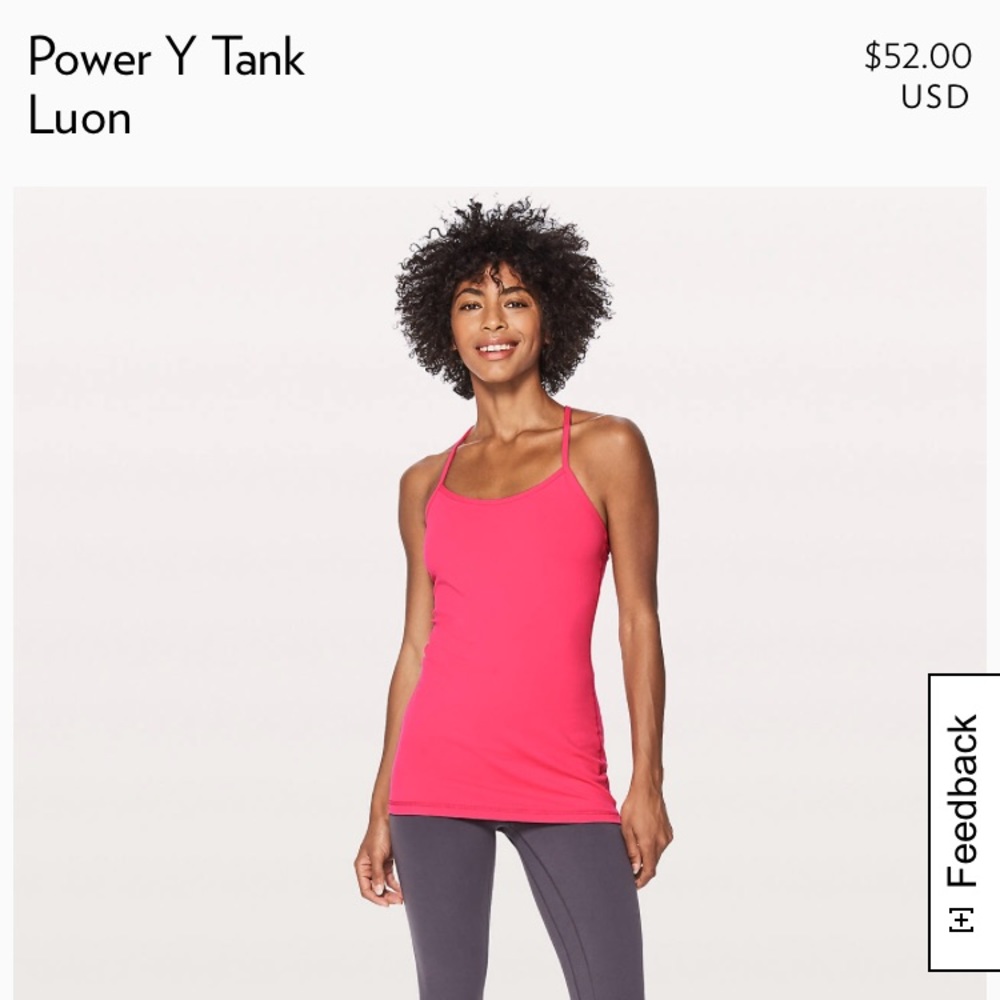 Lululemon Power Y Tank Luon Never Worn Neon Pink
